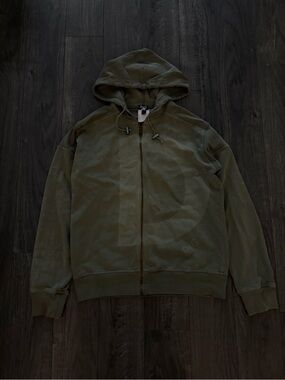 Vintage Dolce and gabbana Olive Green Zip-Up Hoodie with Hood